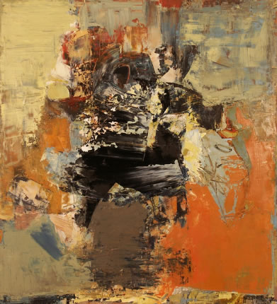 SS011 - Summer Smoke and Paint - oil on wood artist Ina Puchala